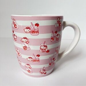 Hello Kitty Sanrio Strawberry Milk Ceramic Coffee Tea Pink White New Mug